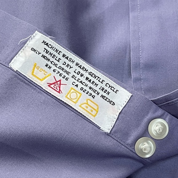 Vintage Yves Saint Laurent Purple Button-Up Dress Shirt Men’s 17 32/33 – Classic - Picture 9 of 10